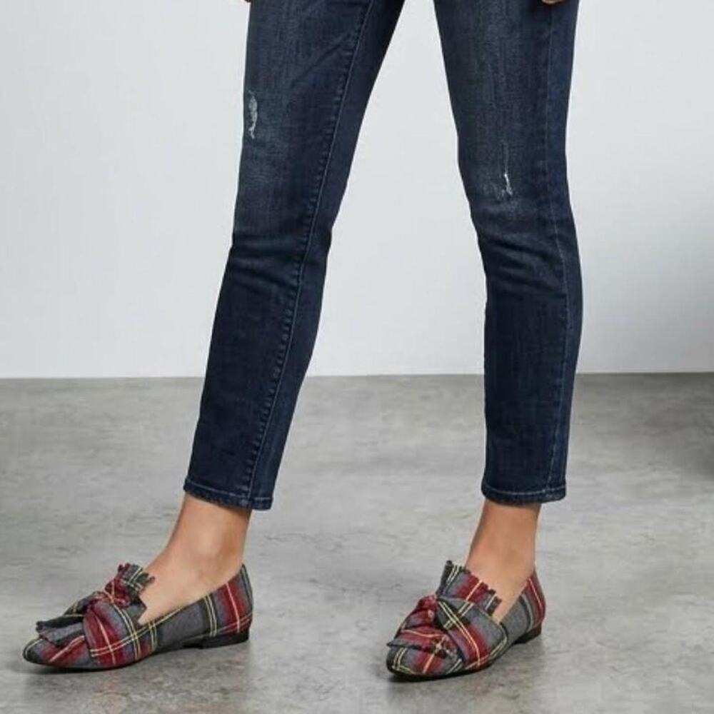 Red yellow and gray plaid